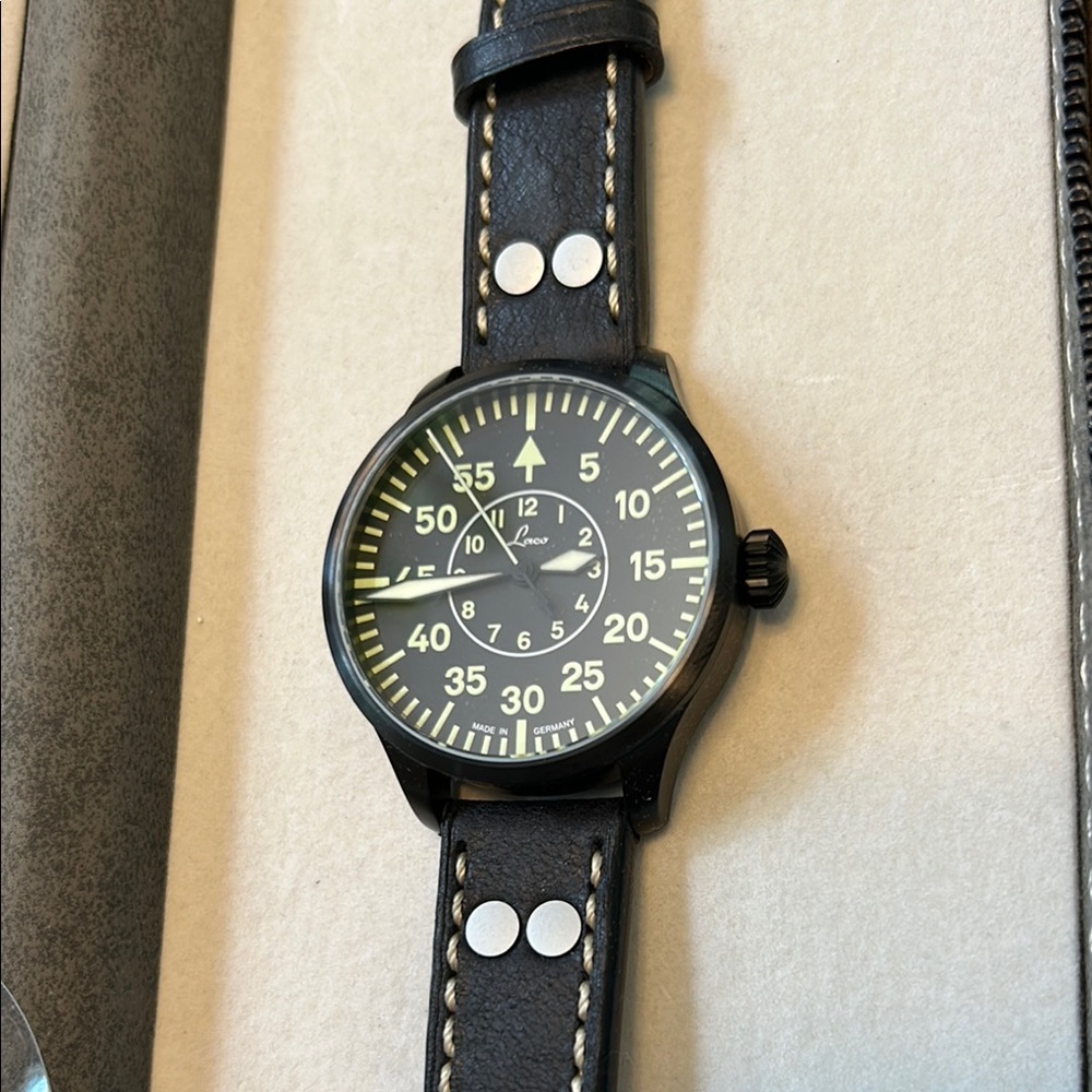 Laco Bielefeld Automatic Pilot watch PVD NWT